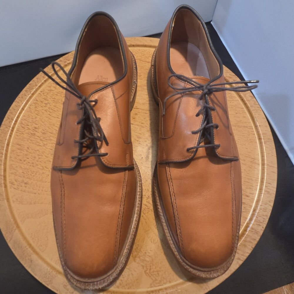 Allen Edmonds Hillcrest 5954 Mens 10.5 E Brown Leather Bicycle Toe Derby Shoes